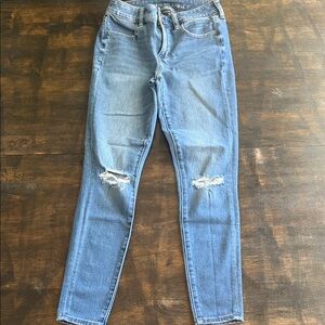 American Eagle Outfitters Women's Ripped Skinny Jeans - Medium Blue